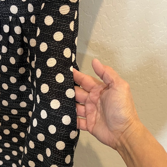 Anthropologie Maeve Polka Dots Dress Black and White with cutouts size 12 - Picture 8 of 15